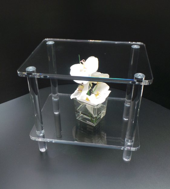 Table de chevalet en verre acrylique Plexiglas® sur mesure
